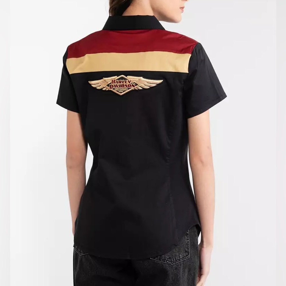 Harley-Davidson 1W Top 120th Anniversary Elemental Zip Front Color Block NWT